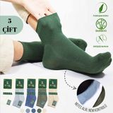 Kral Socks - Erkek Patik Lacose Kabartma Desenli (5 Adet) Bambu Dikişsiz Parfümlü Kısa Çorap - 40 - 44 - Yeşil - Bej - Mavi