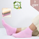 Kral Socks Kadın Bambu Patik (3 Adet) Görünmez Dikişsiz Parfümlü Kısa Yazlık Kadın Çorabı - 36 - 40 - Su Yeşili - Somon