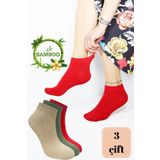 KRAL SOCKS Kadın Bambu Patik Çorap (3 ADET) Görünmez Dikişsiz Parfümlü Kısa Yazlık Kadın Çorabı