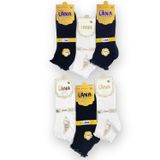 Kral Socks Kadın Bambu Patik Çorap 6’lı Set –%80 Bambu, Fırfırlı, Parfümlü, Nefes Alır (siyah beyaz)