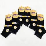 Kral Socks Kadın Bambu Patik Çorap 6’lı Set –%80 Bambu, Fırfırlı, Parfümlü, Nefes Alır (siyah)