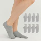 Kral Socks Kadın - Erkek (8 Li - 8 Çift) Pamuklu Terletmez Yazlık Görünmez Çorap Seti - 40 - 44 - Gri