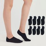 Kral Socks Kadın - Erkek (8 Li - 8 Çift) Pamuklu Terletmez Yazlık Görünmez Çorap Seti - 40 - 44 - Siyah