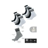 Kral Socks Kadın Erkek Düz Çizgili 10 Çift Çeyrek Soket Tenis Model Pamuklu Terletmez Çorap Seti Asorti
