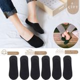 Kral Socks Kadın - Erkek Düz Desen (6 Çift) Pamuklu Terletmez Babet Çorap - Siyah - 36 - 40