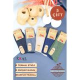 Kral Socks Kadın - Erkek Kışlık (5 ÇİFT) Lambswool Yün Çorap Termal Etkili