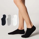 Kral Socks Kadın - Erkek - Unisex Düz Desen (3 Çift) Pamuklu 40-44 Beden Terletmez Görünmez Çorap - 36 - 40 - Asorti