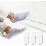 Kral Socks Kadın - Erkek - Unisex Düz Desen (3 Çift) Pamuklu 40-44 Beden Terletmez Görünmez Çorap - 36 - 40 - Beyaz
