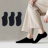 Kral Socks Kadın - Erkek - Unisex Düz Desen (3 Çift) Pamuklu 40-44 Beden Terletmez Görünmez Çorap - 40 - 44 - Siyah