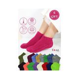 Kral Socks Kadın Kabartma Kışlık Ters Havlu 6 Çift Karma Renk Çorap Seti Çok Renkli