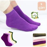 Kral Socks Kadın Kaliteli Bambu Patik Çorap (5 Adet) Dikişsiz Görünmez Parfümlü Kısa Model Çorap - 36 - 40 - Bordo - Yeşil - Sarı - Pembe