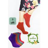KRAL SOCKS Kadın Kaliteli Bambu Patik Çorap (5 ADET) Dikişsiz Görünmez Parfümlü Kısa Model Çorap
