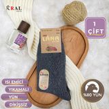 Kral Socks Kışlık Yün Çorap Lambswool (Özel Kuzu Yünlü) Kadınlar Için Termal Özellikli - 36 - 40 - Antrasit