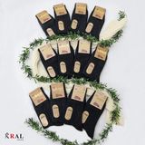Kral Socks Kral Bayan Çorap (12 Çift) Kışlık Yün Çorap Lambswool (Özel Kuzu Yünlü) Kadınlar Için Termal Özellikli - Siyah - 36 - 40