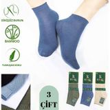 Kral Socks Lüx Kral Erkek Patik Lacose Kabartma Desenli Bambu Dikişsiz Parfümlü Kısa Çorap 3 Adet bej-mavi-yesil