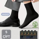 Kral Socks Premium Busines (5 Çift) Klasik Uzun Boy Mevsimlik Dikişsiz Erkek Bambu Soket Çorap - 40 - 44 - Asorti