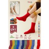 Kral Socks Thermo Özellikli Bambu 2x Korumalı 5 Çift Kadın Termal Renkli Kışlık Havlu Soket Çorap ASORTİ