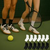 Kral Socks Unisex 12 Çift Pamuklu Tenis Spor Uzun Soket Boy Çorap - 36 - 40 - Siyah - Beyaz
