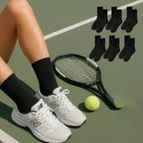 Kral Socks Unisex 6 Çift Pamuklu Tenis Spor Uzun Soket Boy Çorap - 40 - 44 - Siyah