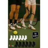Kral Socks Unisex Siyah-Beyaz 12 Çift Pamuklu Tenis Spor Uzun Soket Boy Çorap
