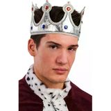 Kral Tacı Gümüş Renk Kumaş Malzeme Yetişkin Boy P79825s4584