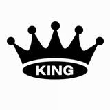 Kral Tacı King Yazılı Oto Sticker Siyah 19X11cm