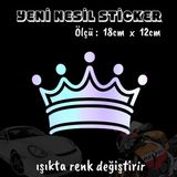 Kral Tacı Oto Sticker 2 Adet Hologram Model Motosiklet Kask Atv Laptop Cam Uyumlu