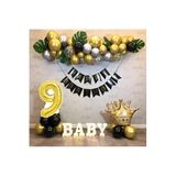 Kral Taçlı 1 Yaş Doğum Günü Parti Seti - Happy Birthday Balon ve Süsleme Paketi, 1641864122