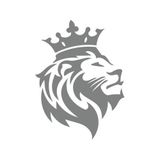 Kral Taçlı Aslan Sticker 17X17 Cm Gri