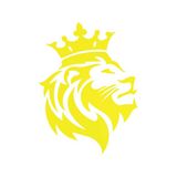 Kral Taçlı Aslan Sticker 17X17 Cm Sarı
