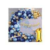 Kral Taçli Lacivert Balonlar Garland Kiti Altın Konfeti 1 Yaş, 54856758567575