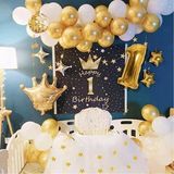 Kral Taçlı Yaş Balon Happy Birthday Doğum Günü Süsleme Seti Seti