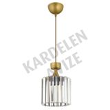 Kraliçe Kardelen Eskitme Tekli Sarkıt Kristal Taşlı Aşağı Bakan Lüks Avize