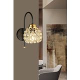 Kraliçe Siyah Baston Kristal Aşağı Bakan Modern Aplik