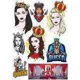 Kraliçe Sticker Set 8 8 Parça Telefon, Tablet, Defter, Laptop Sticker