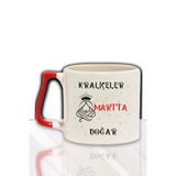 Kraliçeler Bu Ayda Doğar Baskılı Arkadaş, Sevgiliye Doğum Günü Hediyelik Renkli Kulplu Kupa Bardak, QBLK5410-K-3