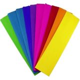 Krapon Kağıdı 10 Renk 50X200 cm 1 Paket Grapon Kağıdı Karışık Renkli 10'lu Okul Sınıf Kre - Çok Renkli