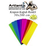 Krapon Kagidi 10 Renk 50X200 Cm 1 Paket Grapon Kagidi Karisik Renkli 10Lu Okul Sinif Kres