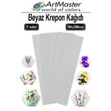 Krapon Kağıdı Beyaz Renk 5 Adet 50X200 Cm Grapon Kağıdı 5'Li Okul Proje Sınıf Anaokulu Kreş