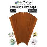 Krapon Kağıdı Kahverengi Renk 10 Adet 50X200 Cm Grapon Kağıdı 10'Lu Okul Proje Sınıf Anaokulu Kreş Süsleme
