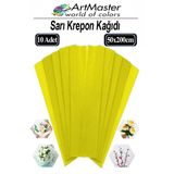 Krapon Kağıdı Sarı Renk 10 Adet 50X200 Cm Grapon Kağıdı 10'Lu Okul Proje Sınıf Anaokulu Kreş Süsleme