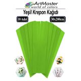 Krapon Kağıdı Yeşil Renk 10 Adet 50X200 Cm Grapon Kağıdı 10'Lu Okul Proje Sınıf Anaokulu Kreş Süsleme