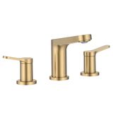 KRAUS Indy Yaygın Banyo Bataryası, Spot-Free Fırçalanmış Pirinç, 2 Kulplu, Açılır Tahliye Dahil