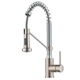 Kraus KPF-1610SFSCH Bolden 18 İnç Ticari Mutfak Bataryası Çift Fonksiyonlu Çekme Püskürtme Kafası All-Brite Finish, Spot Ücretsiz Paslanmaz Çelik/Krom