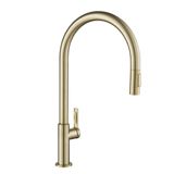 Kraus KPF-2821SFACB Oletto Yüksek Ark Tek Saplı Aşağı Çekmeli Mutfak Bataryası, 58 cm, Antik Şampanya Bronz