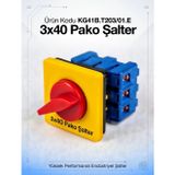 KRAUS & NAİMER 3x40A 3 Fazlı Trifaze Açıp Kapama Kilitlenebilir Emniyet Pako Şalteri (0-1 Aç Kapa 40
