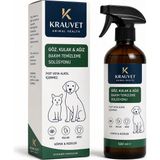 Krauvet Göz Kulak ve Ağız Bakım Temizleme Solüsyonu 500 ml Kedi ve Köpekler Için Antiseptik dezenfektan nötr ph ve alkol içermez