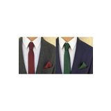 Kravatistan 5,5 cm Bordo Ve Yeşil İnce/Slim Kravat Mendil Seti