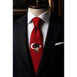 Kravatkolik Atatürk Ay Yıldız Kırmızı Kravat KK13705