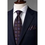 Kravatkolik Bordo Motif Desen Mendilli Klasik Kravat KK13769